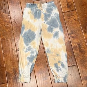 Love, Fire Tie Dye Girl's Jogger Sweatpants Small